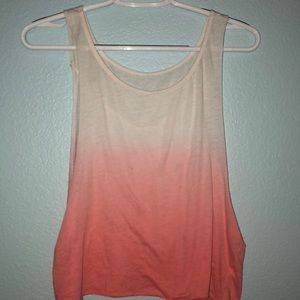 White-to-pink fade tank top